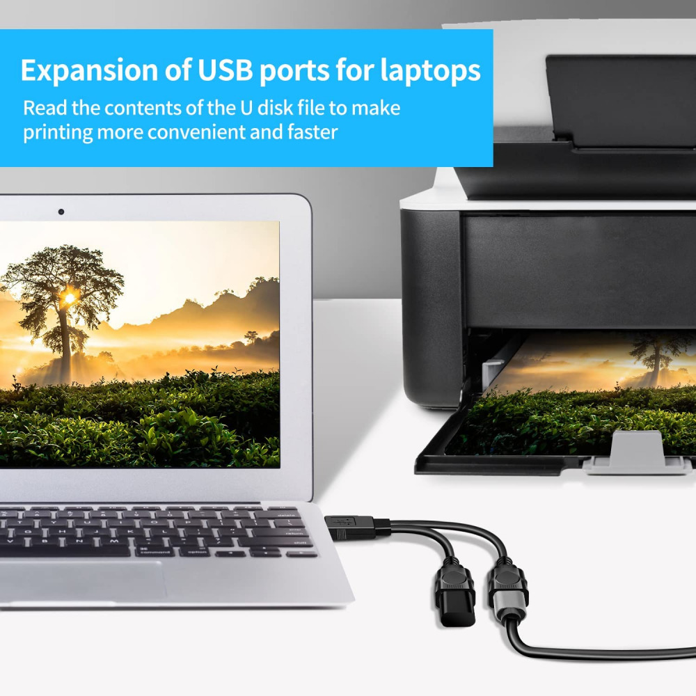 USB Male to Dual Female Cable, Data Charger Double Port Extender, Y... - Fresh Stock Dated February 2026