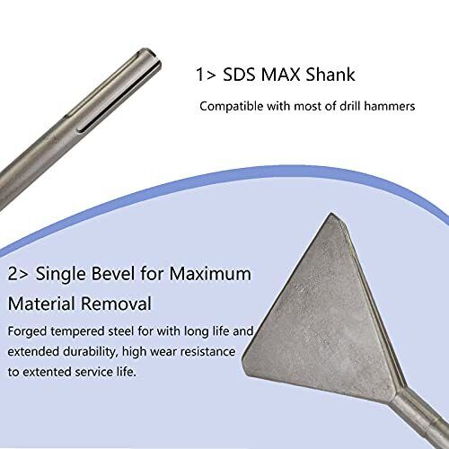 Max Tile Thinset Removal Tool Large Floor Scraper Wide Blade Chisel Bit 6x 14 - Fresh Stock Dated February 2026