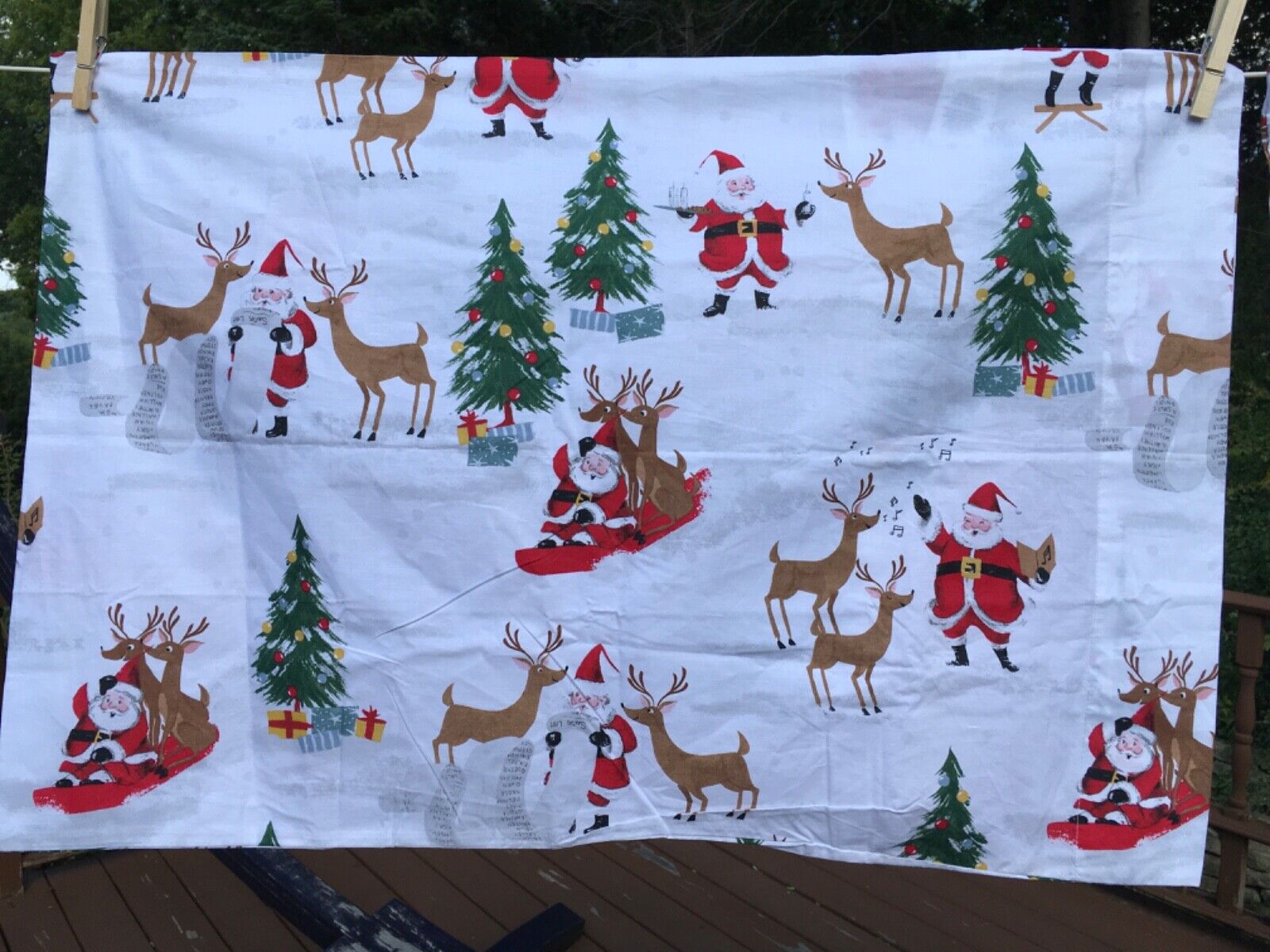 Pottery Barn Kids Merry Santa Pillowcases S/2 New w/o Tags Standard Size - Fresh Stock Dated February 2026