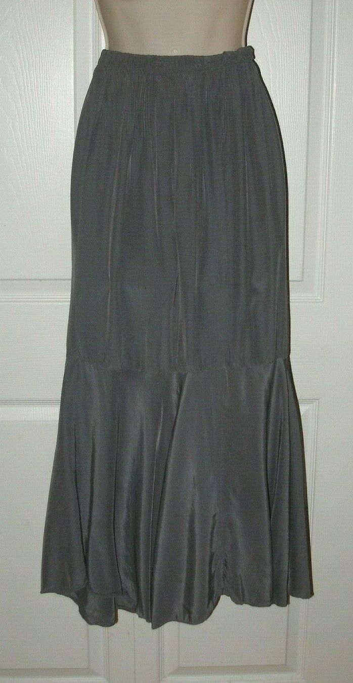 Women’s Size 13/14 Vintage 1920’s Gray Silk Skirt Mermaid Style Slit Front New - Fresh Stock Dated February 2026