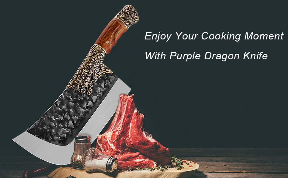 Kitchen Knife Chef Cutlery Steak  Professional Cleaver Butcher Sharp Meat Knives - Fresh Stock Dated December 2025