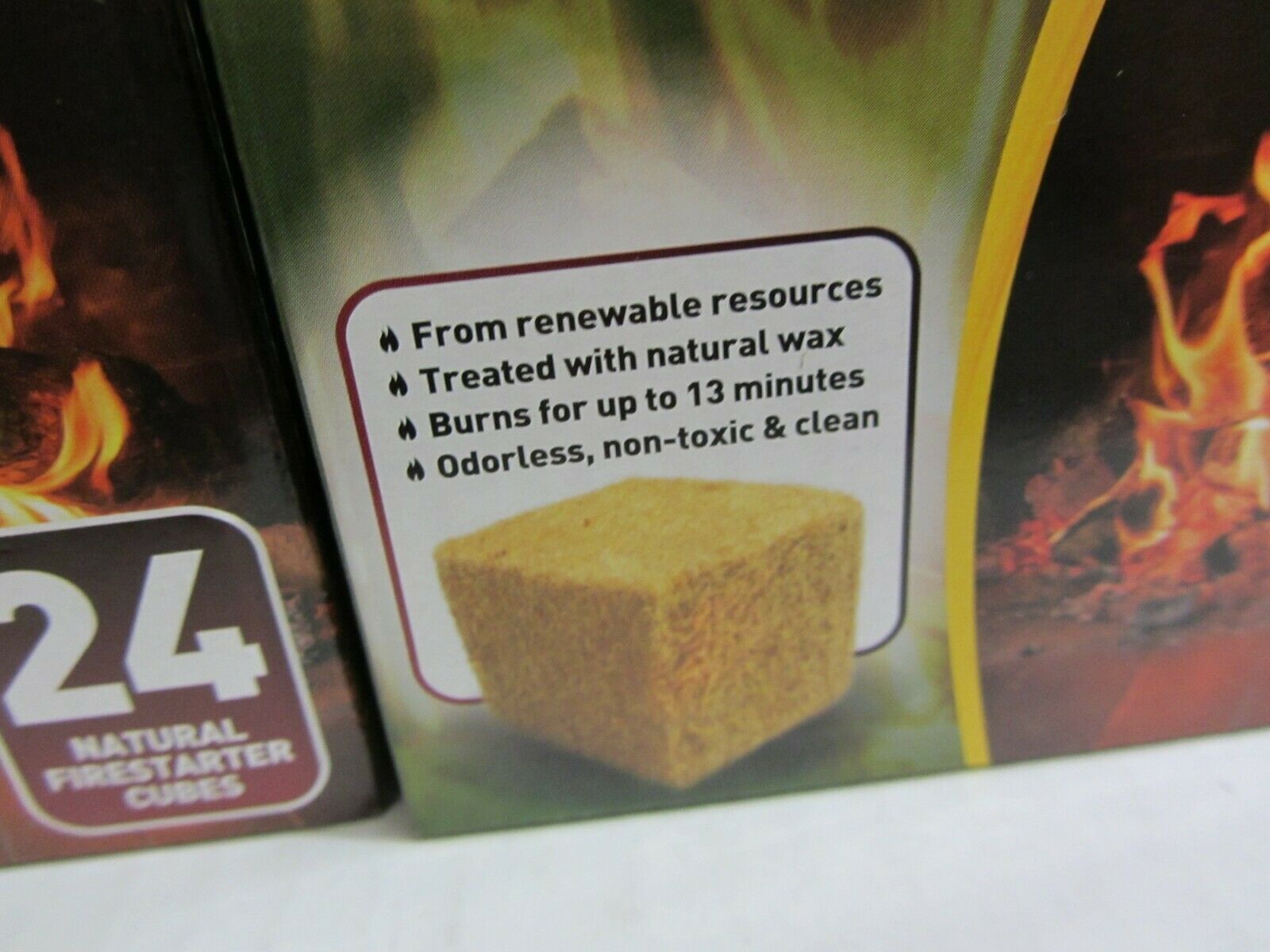 Lot (3) 24-pack ZIP natural firestarter 100% wax wood outdoor/indoor = 72 cubes! - Fresh Stock Dated December 2025