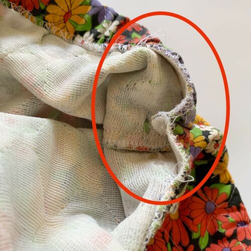 Vintage 60s Flower Power Floral Mod Hippie Quilted Long Skirt Flower Psychedelic - Fresh Stock Dated February 2026