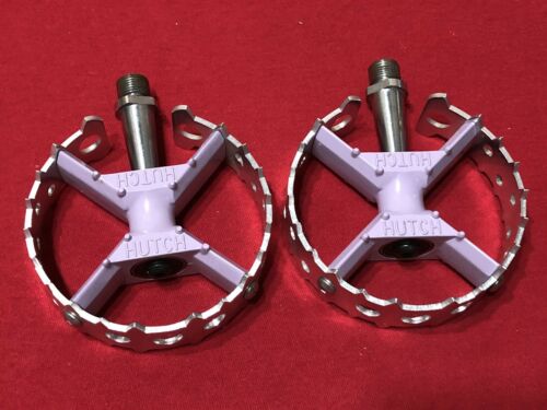 9/16 HUTCH JDB BEAR TRAP PRO PEDALS LAVENDER OLD SCHOOL BMX - Fresh Stock Dated December 2025