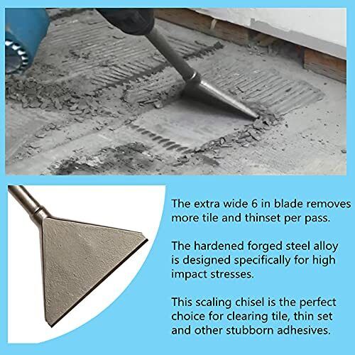 Max Tile Thinset Removal Tool Large Floor Scraper Wide Blade Chisel Bit 6x 14 - Fresh Stock Dated February 2026
