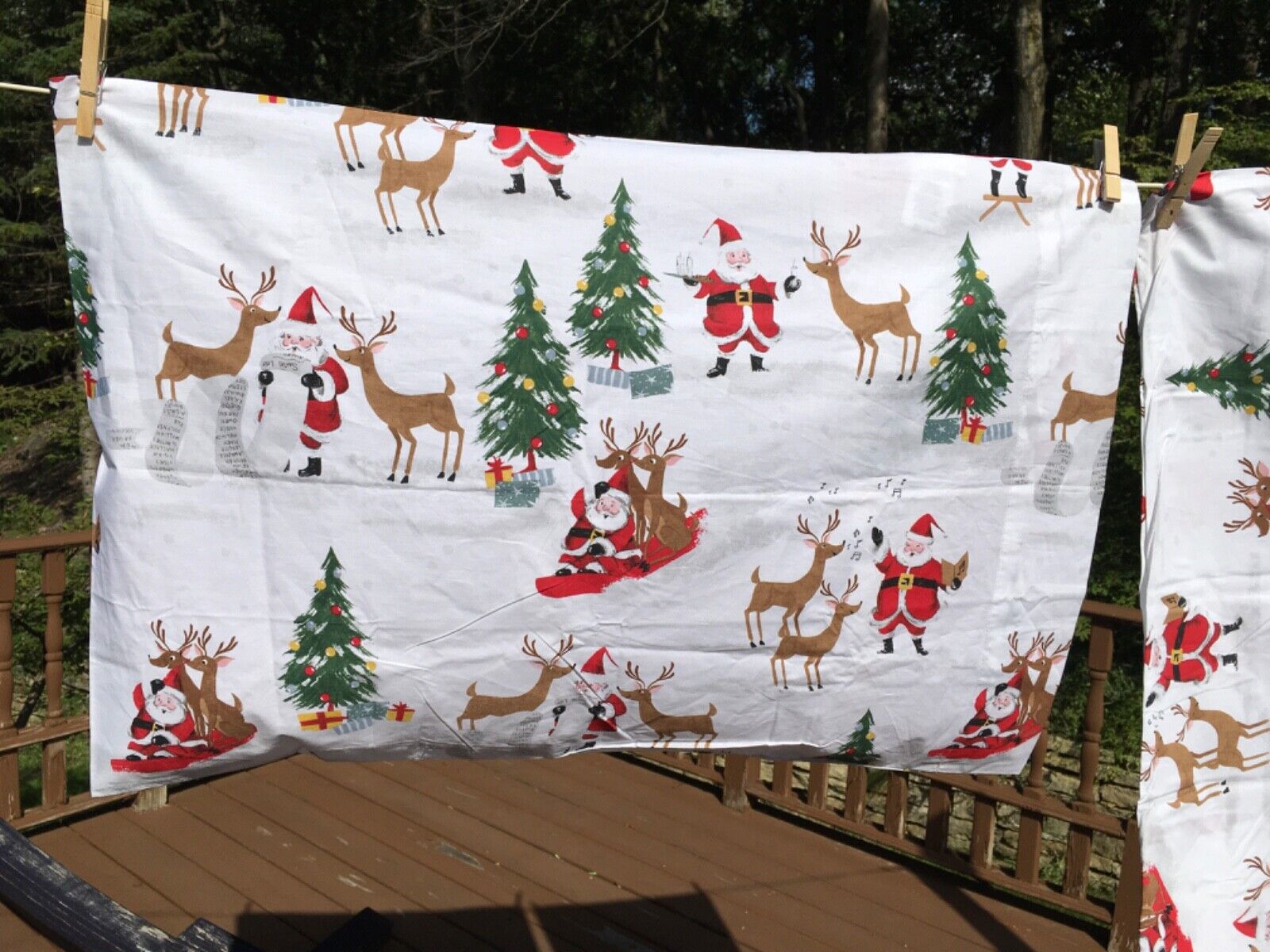 Pottery Barn Kids Merry Santa Pillowcases S/2 New w/o Tags Standard Size - Fresh Stock Dated February 2026