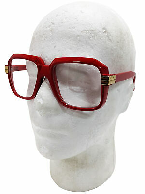 Oversized Red Hip Hop Glasses Rapper Run DMC Gazelle Rap Sunglasses 80s Metal - Fresh Stock Dated February 2026