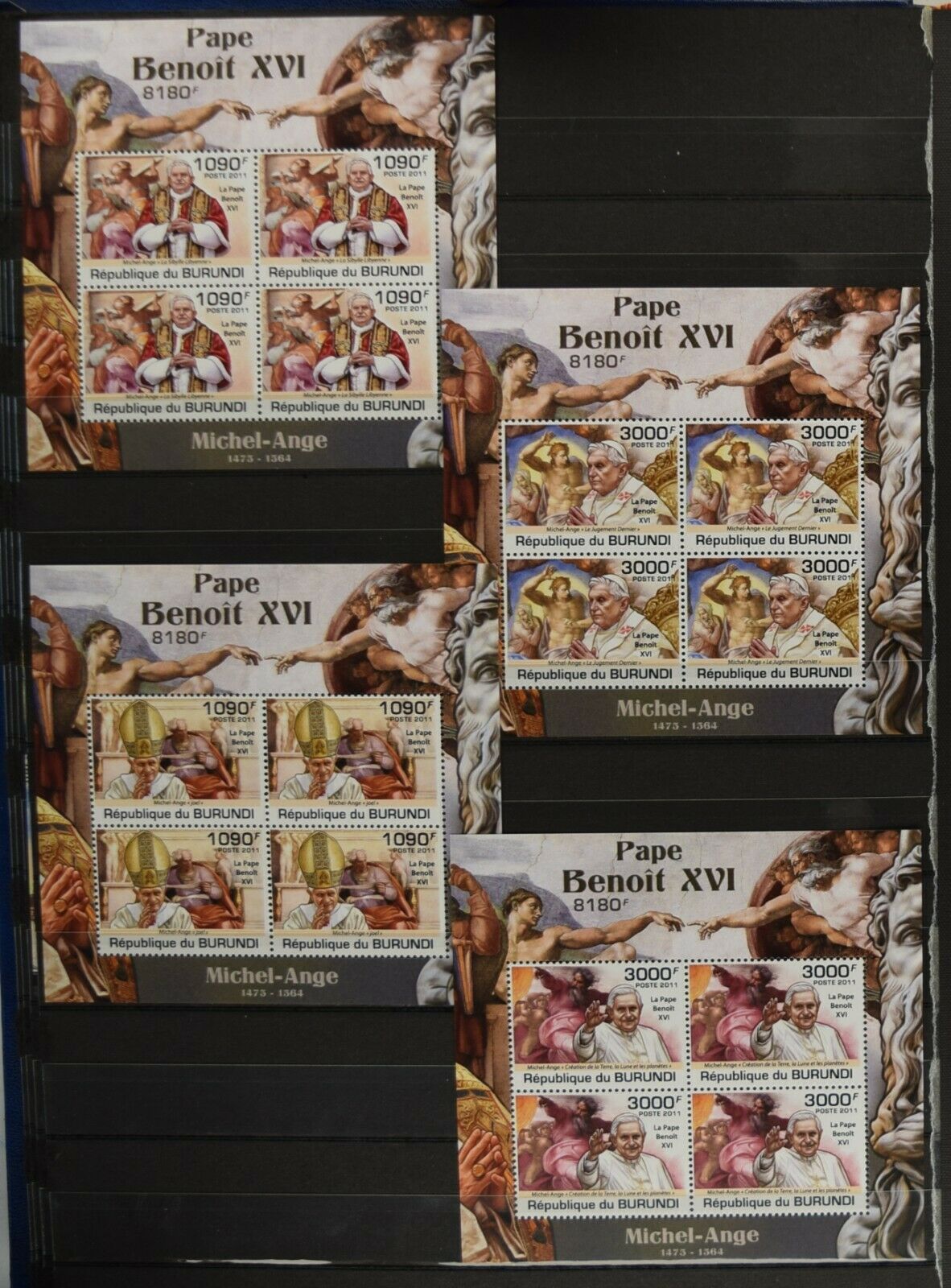 LB 524 Burundi Pope Benoit XVI (MNH) set of 4 blocks - Fresh Stock Dated January 2026