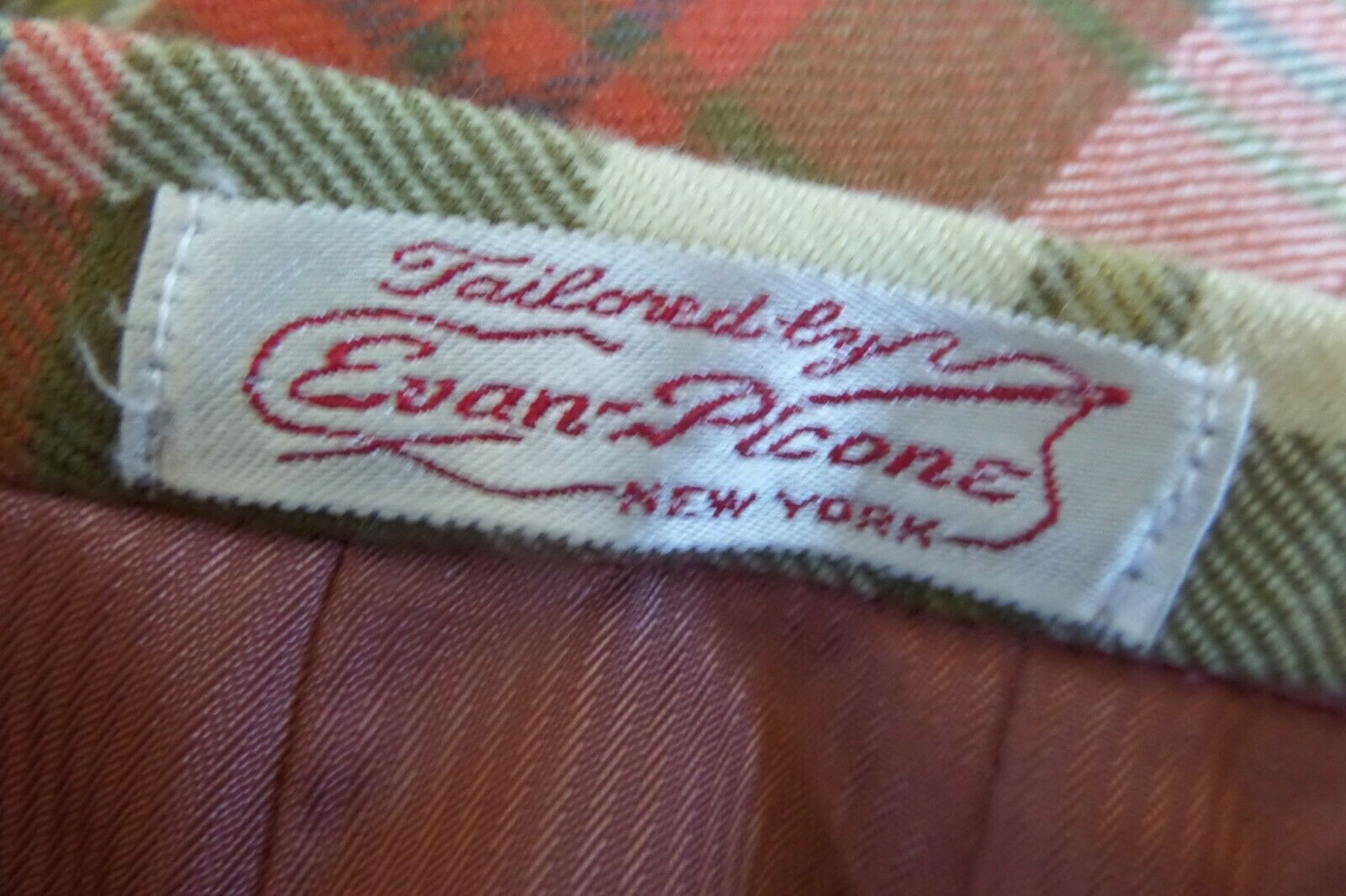 Vintage 50s 60s Evan Picone Kelita Plaid Pencil Skirt Pinup Kick Pleat XS Lot - Fresh Stock Dated March 2026