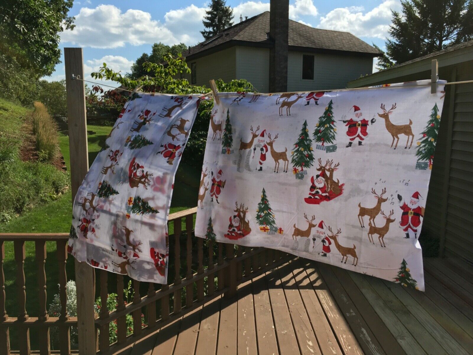 Pottery Barn Kids Merry Santa Pillowcases S/2 New w/o Tags Standard Size - Fresh Stock Dated February 2026