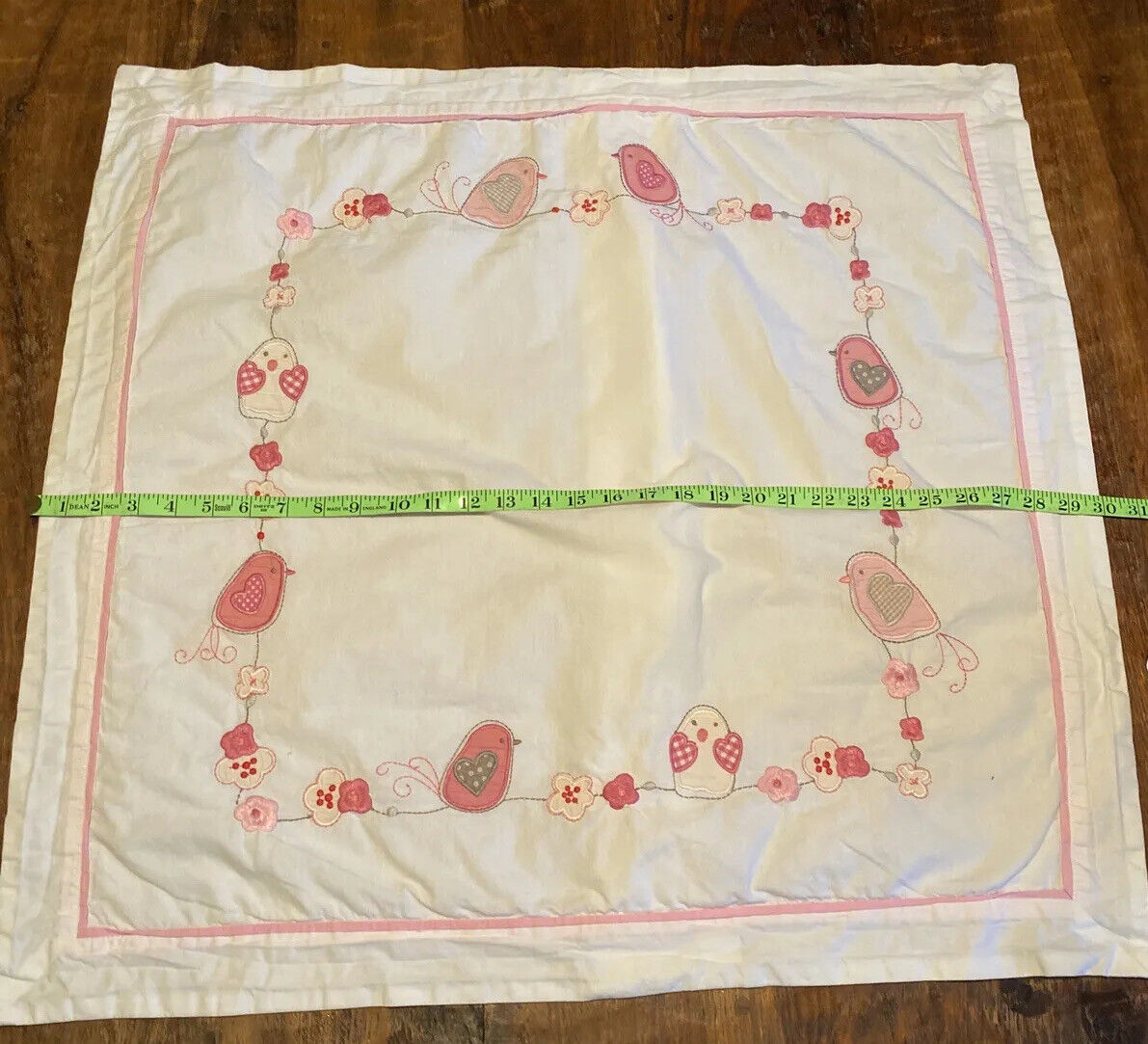 Pottery Barn Kids Pink Bird Embroidered Euro Shams , Two - Fresh Stock Dated February 2026