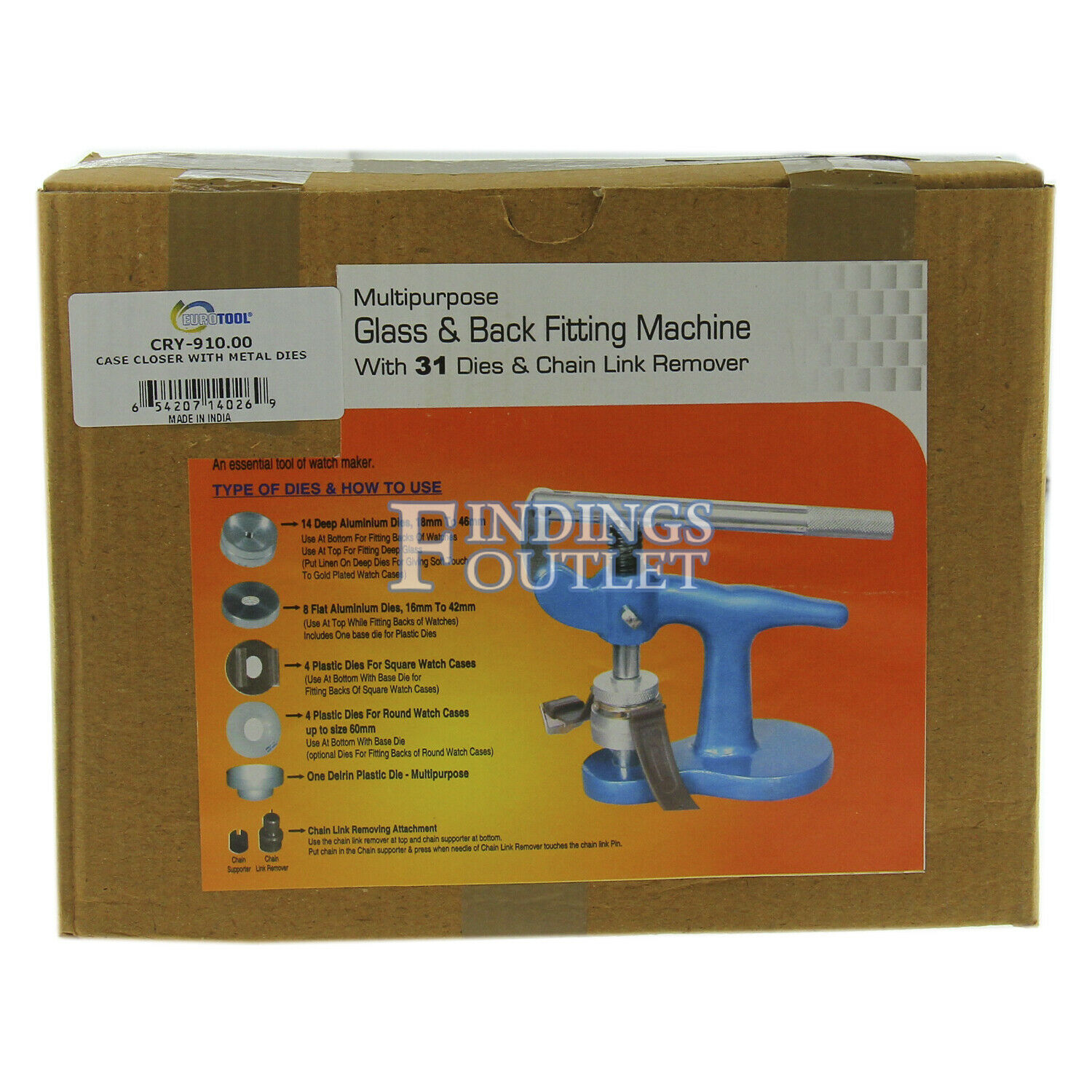 Watch Crystal Press & Case Closer With 31 Total Dies Repair Battery Replacement - Fresh Stock Dated December 2025