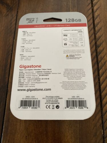 Gigastone 128GB Micro SD Card Prime Series 90 MB/S Extreme 600X Speed - Fresh Stock Dated December 2025