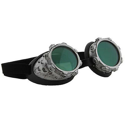 Cyber Goggles Silver Black Steampunk Glasses Adult Halloween Costume Accessory - Fresh Stock Dated February 2026