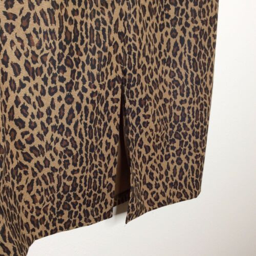 Vintage Leopard Print Skirt 80s 90s Straight Pencil Plus 16 Zip Up Maxi Slit XL - Fresh Stock Dated February 2026