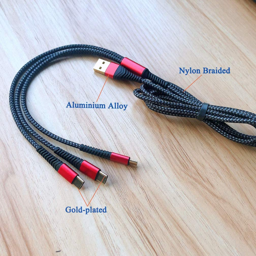 [Upgraded] Multi Charger Cable, 2Pack 6ft Nylon Braided 2Pack-Black Red-6FT - Fresh Stock Dated February 2026