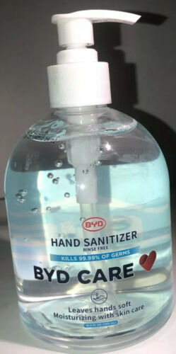 Hand Sanitizer Rinse Free Large 1ea 16.9oz Blt by BYD Care-Kills 99.9% Germs-SHI - Fresh Stock Dated February 2026