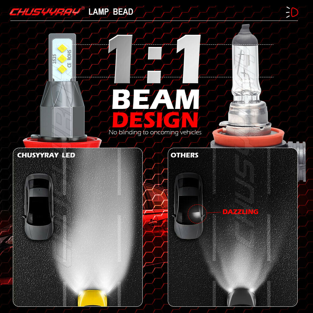 LED Headlight FOR 2008 2009 2010 Suzuki GSXR 600 750 Hi Low Beam Bulbs Plug&Play - Fresh Stock Dated February 2026