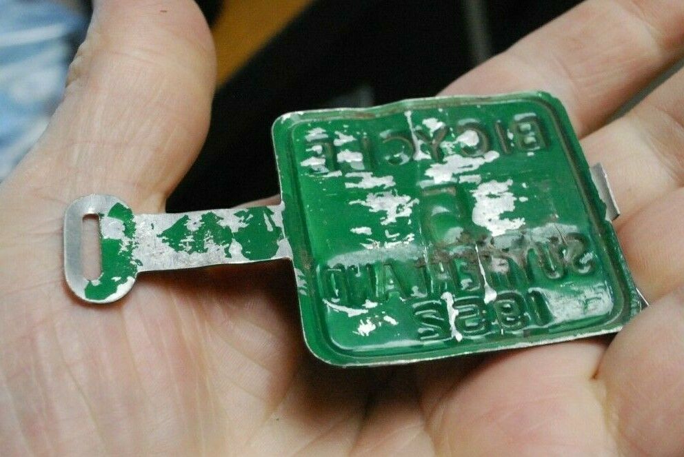 scarce SUTHERLAND SASKATCHEWAN bicycle license plate saskatoon - Fresh Stock Dated December 2025