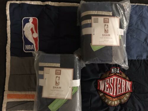 Pottery Barn NBA Sham - Set Of 2 - Westen Conference - Standard Sz - Fresh Stock Dated December 2025