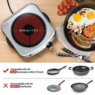 SUNAVO Electric Infrared Burner 1200W Ceramic Glass Hot Plate 6 Power Levels ... - Fresh Stock Dated December 2025