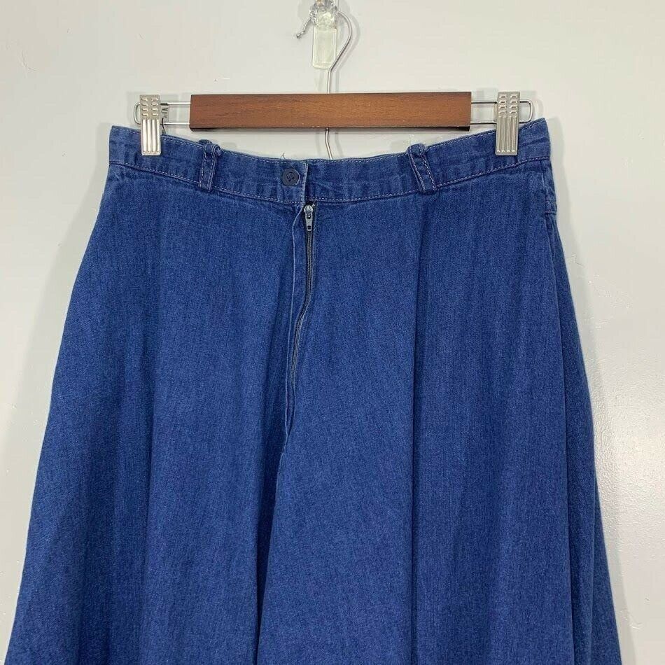 Vintage 90's Dark Wash Western Style High Waisted Denim Jean A Line Skirt - Fresh Stock Dated February 2026