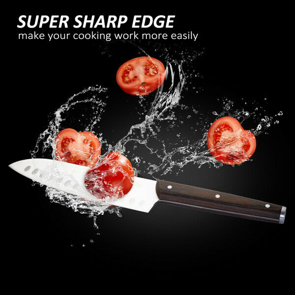15pcs Kitchen Knives Set Stainless Steel Chef Scissors Steak Damascus Pattern US - Fresh Stock Dated January 2026
