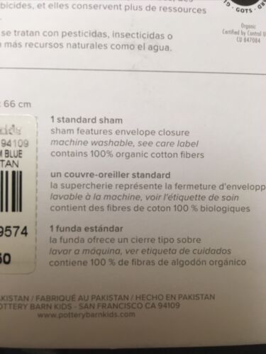 NWT! 2 Pottery Brn Kds Glow In The Dark Dino Bones Shams/ Standard/Blue/.50ea - Fresh Stock Dated December 2025