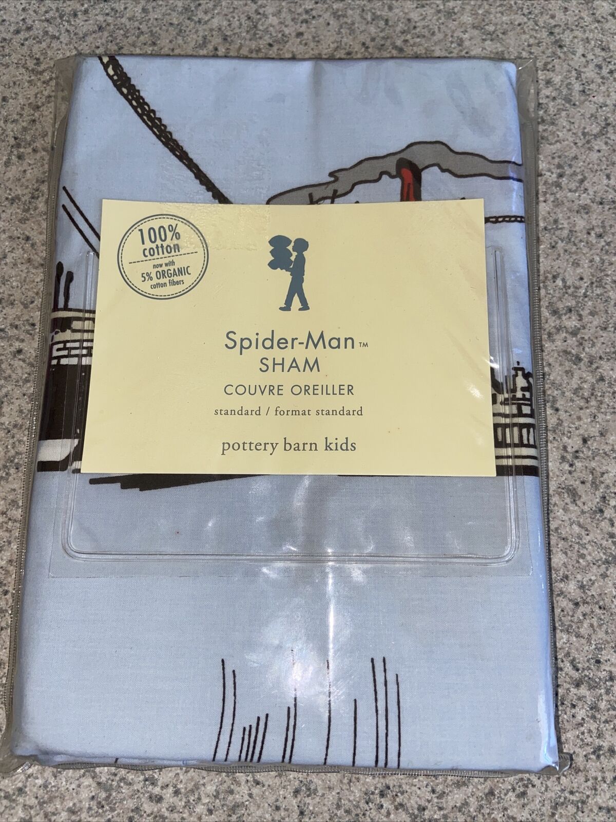 NEW POTTERY BARN KIDS SPIDERMAN SHAM New in package - Fresh Stock Dated February 2026