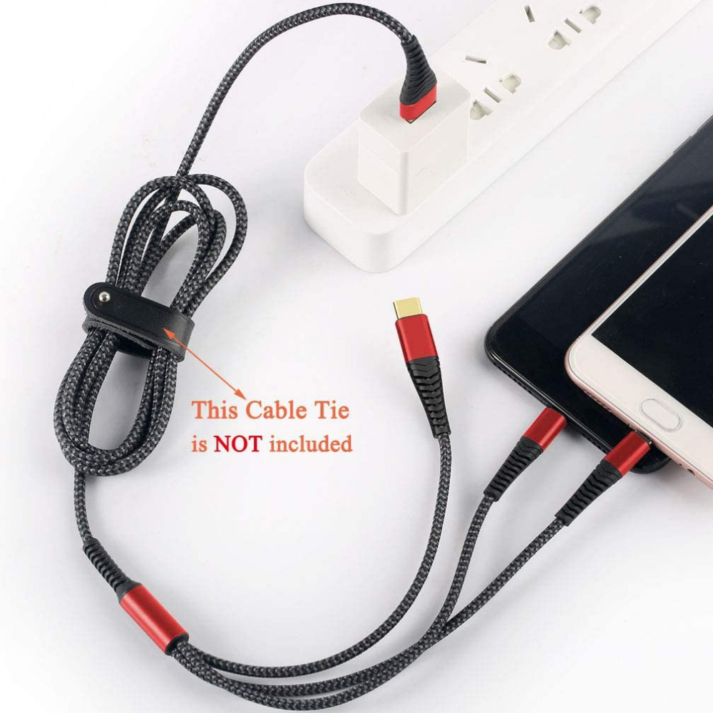 [Upgraded] Multi Charger Cable, 2Pack 6ft Nylon Braided 2Pack-Black Red-6FT - Fresh Stock Dated February 2026