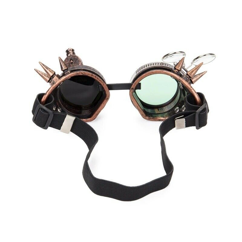 Vintage Rivet Steampunk Goggles Coated Plastic Cosplay Glasses Gothic Sunglasses - Fresh Stock Dated February 2026