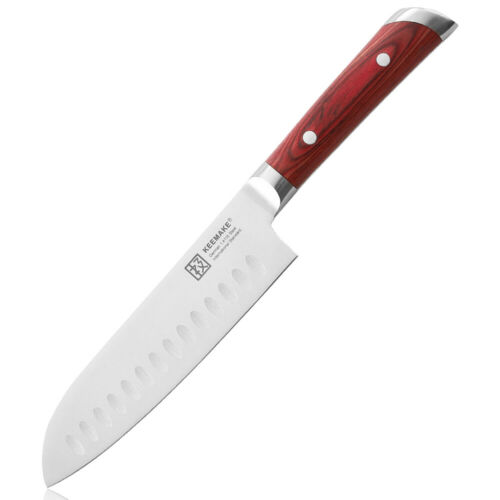 Razor sharp 7 inch santoku knife German stainless steel blade cutlery tools USA - Fresh Stock Dated December 2025