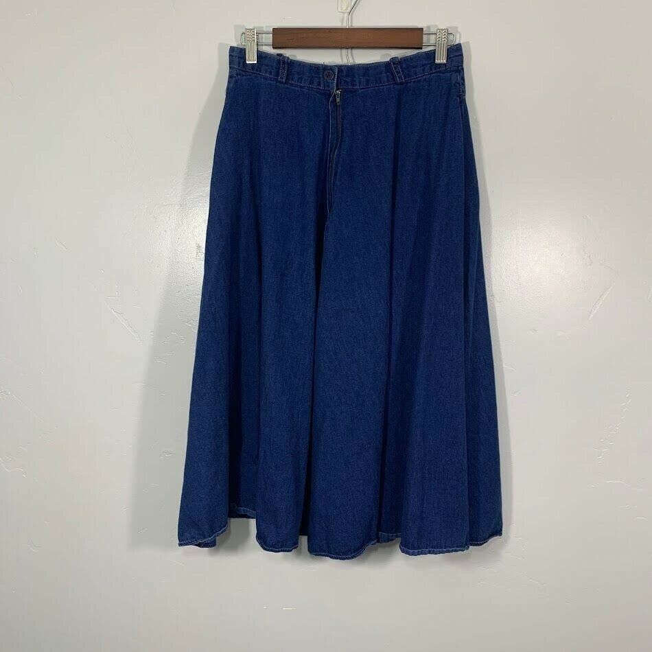 Vintage 90's Dark Wash Western Style High Waisted Denim Jean A Line Skirt - Fresh Stock Dated February 2026