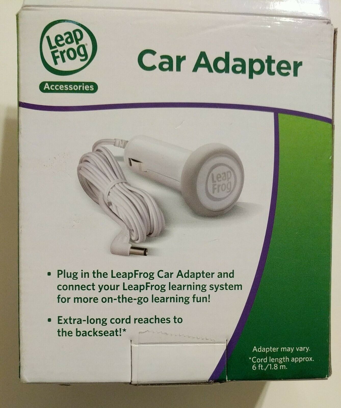 LEAP FROG LEAPPAD2, LEAPSTERGS,LEAPSTER EXPLORER-CAR ADAPT. CABLE-W/6ft Cord NIB - Fresh Stock Dated December 2025