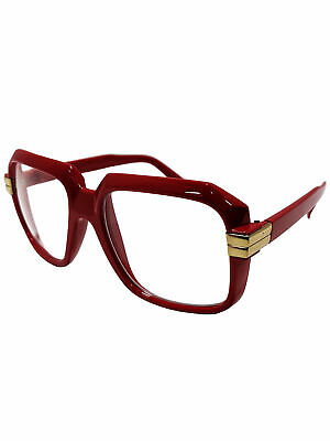 Oversized Red Hip Hop Glasses Rapper Run DMC Gazelle Rap Sunglasses 80s Metal - Fresh Stock Dated February 2026