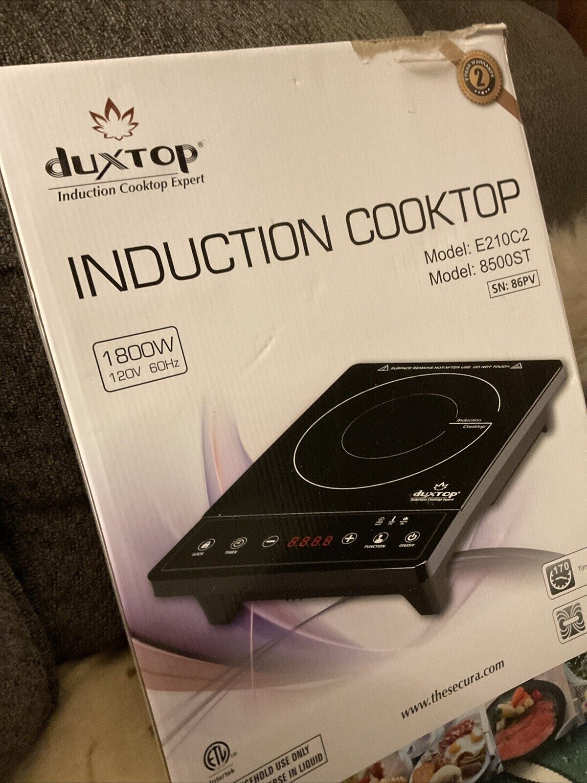 Duxtop 1800W Portable Induction Cooktop Countertop Burner, Model e210c2 - Fresh Stock Dated February 2026