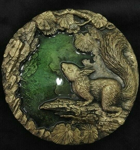 2018 China 155mm Brass with Enamel Medal - Squirrel - 2018 Calendar - Fresh Stock Dated February 2026