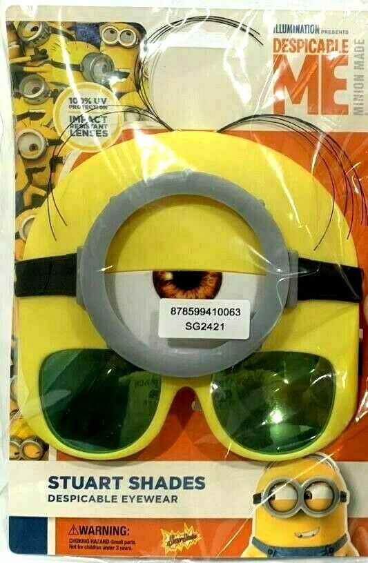STUART MINION SHADES Officially Licensed Despicable Me Movie Goggles Cartoon - Fresh Stock Dated December 2025