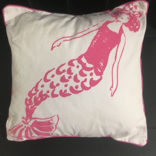 Pottery Barn Kids Pink & White Mermaid Sirene Pillow SHAM 16 x 16 Cover & Insert - Fresh Stock Dated December 2025