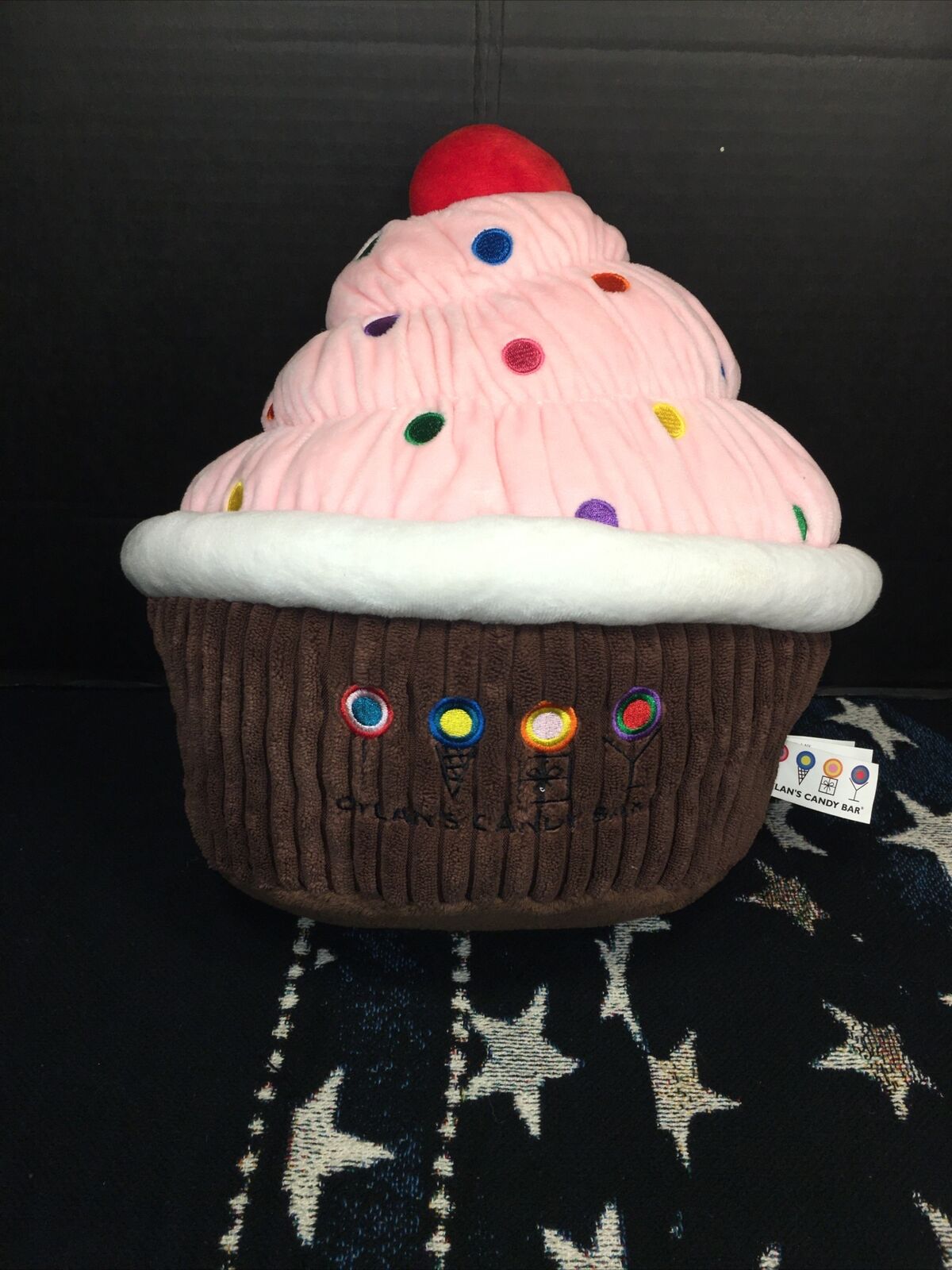 VGUC-13”x11” Dylan's Candy Bar Pink Cupcakes Shaped Plush Pillow - Fresh Stock Dated December 2025