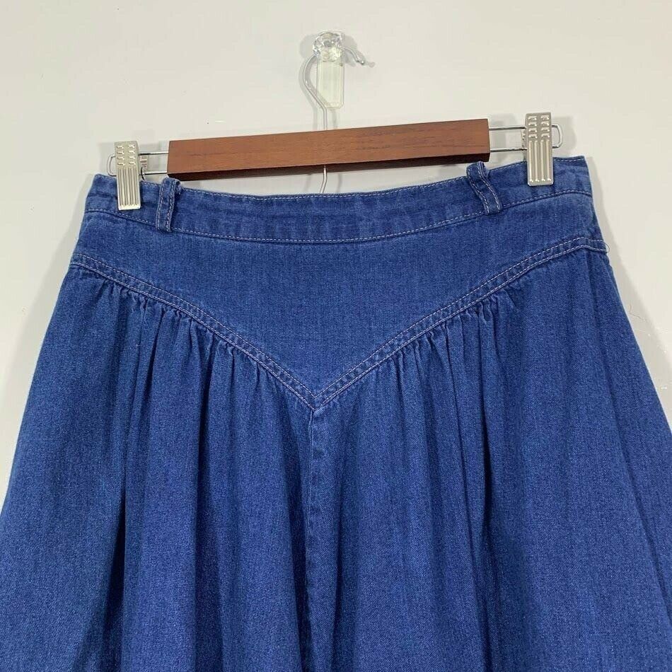 Vintage 90's Dark Wash Western Style High Waisted Denim Jean A Line Skirt - Fresh Stock Dated February 2026