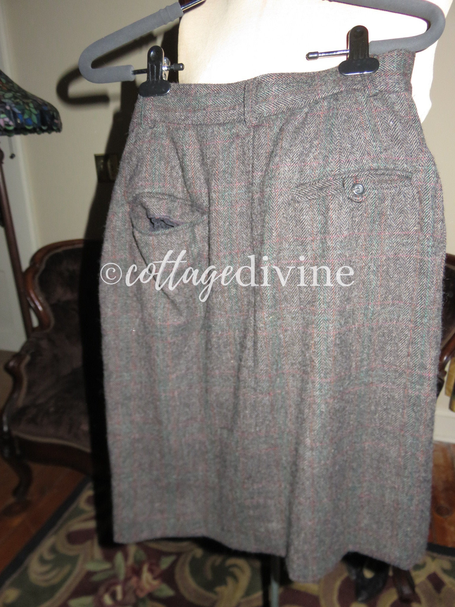 Polo Ralph Lauren Vtg Preppy Wool Tweed A-line Mini Skirt, Small, Made in USA - Fresh Stock Dated February 2026