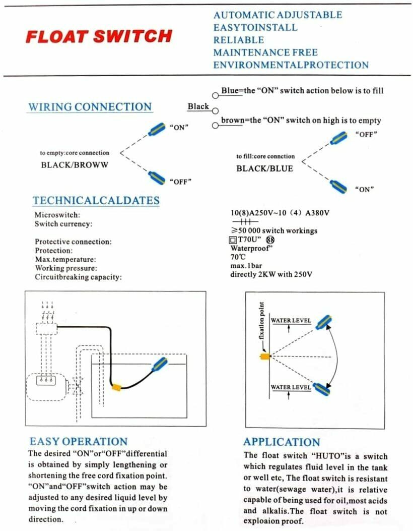 Flotante Electrico Para Tanque De Agua Cable 4M Flotantes Interruptor Flotador - Fresh Stock Dated December 2025