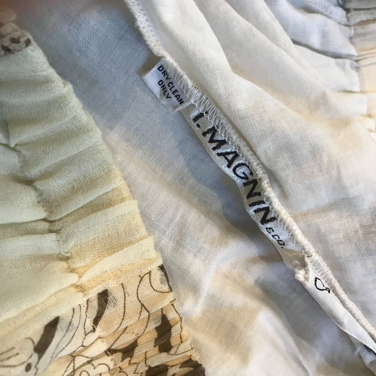 Chessa Davis I.Magnin Vintage Brown Cream Maxi Skirt Full 70's Floral Boho - Fresh Stock Dated March 2026