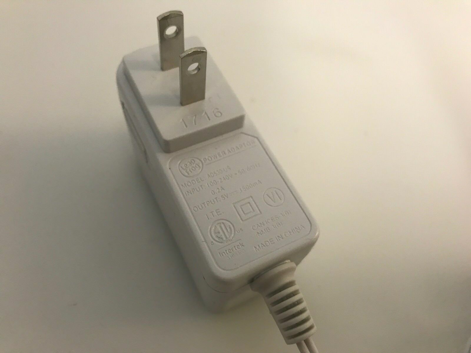 Original adapter AD530-US micro USB 5v - 1.5A for LeapFrog VTech 6022 Epic - Fresh Stock Dated February 2026