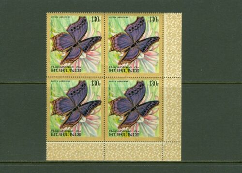 EDW1949SELL : BURUNDI 1968 Scott #C66-74 Butterflies. Blks of 4 VF MNH Cat 6. - Fresh Stock Dated December 2025