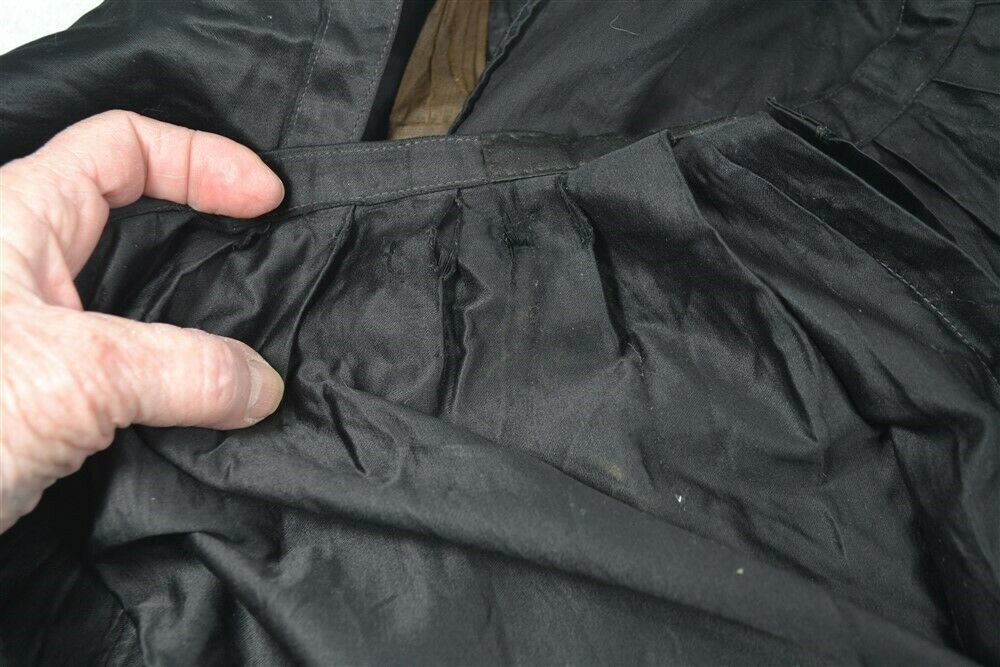 old early period skirt black polish cotton ruffle waist 30 parasol pocket 1880 - Fresh Stock Dated February 2026