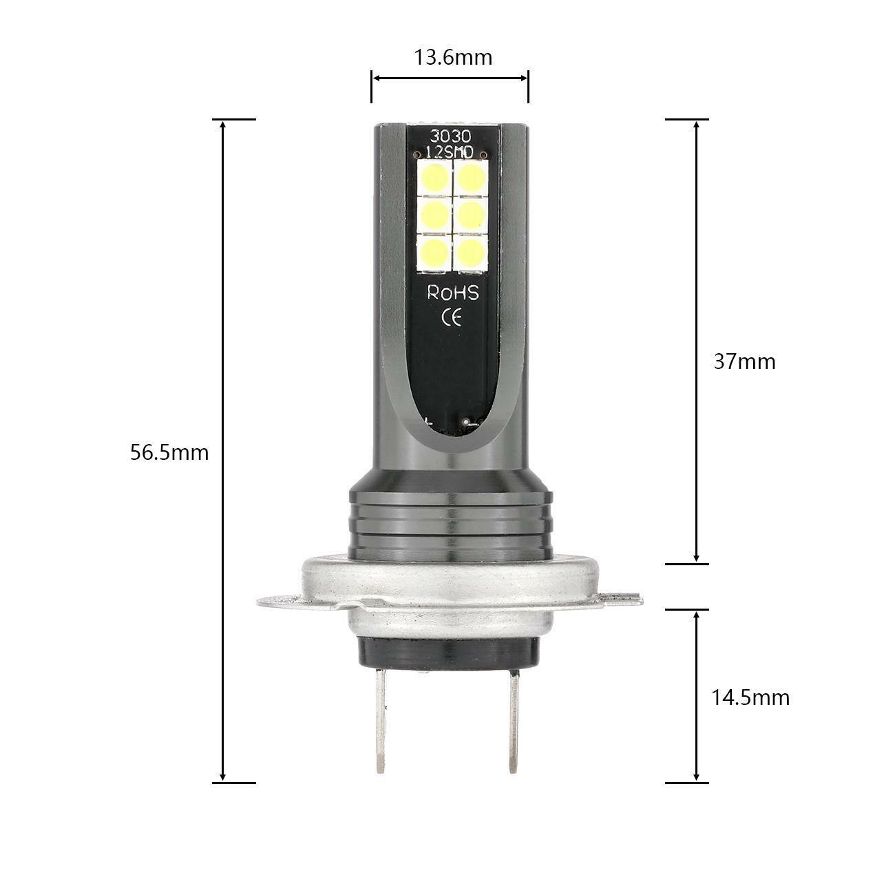 2x H7 Motorcycle LED Headlight Bulb Kit High/Low Beam 100W 10000LM 6000K White - Fresh Stock Dated February 2026