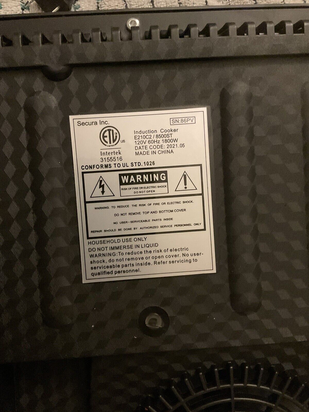 Duxtop 1800W Portable Induction Cooktop Countertop Burner, Model e210c2 - Fresh Stock Dated February 2026