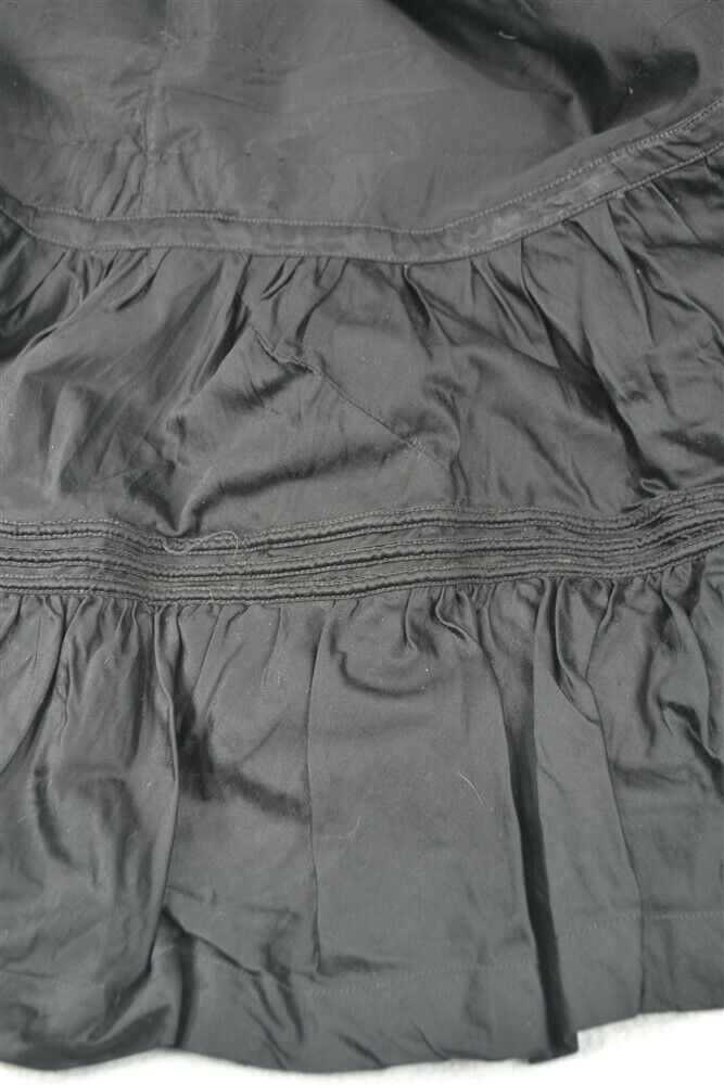 old early period skirt black polish cotton ruffle waist 30 parasol pocket 1880 - Fresh Stock Dated February 2026